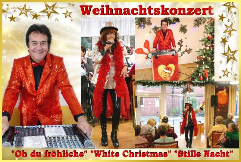 Fotomontage von Weihnachtsfeier im Seniorenheim